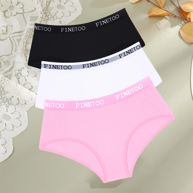 Cotton Letter Belt Womens Briefs - Sexy Low Waist Comfortable Panties 3 Pcs - ZOOMNSTORE