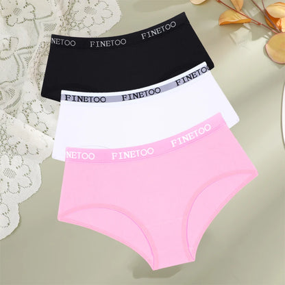 Cotton Letter Belt Womens Briefs - Sexy Low Waist Comfortable Panties 3 Pcs - ZOOMNSTORE