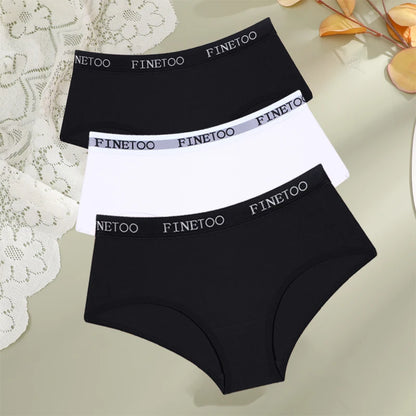 Cotton Letter Belt Womens Briefs - Sexy Low Waist Comfortable Panties 3 Pcs - ZOOMNSTORE