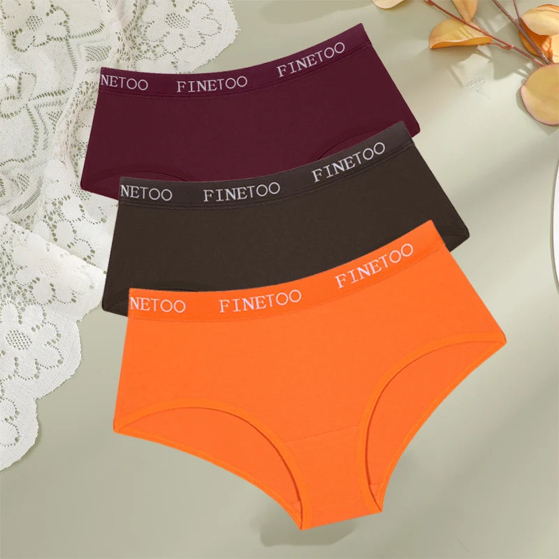 Cotton Letter Belt Womens Briefs - Sexy Low Waist Comfortable Panties 3 Pcs - ZOOMNSTORE