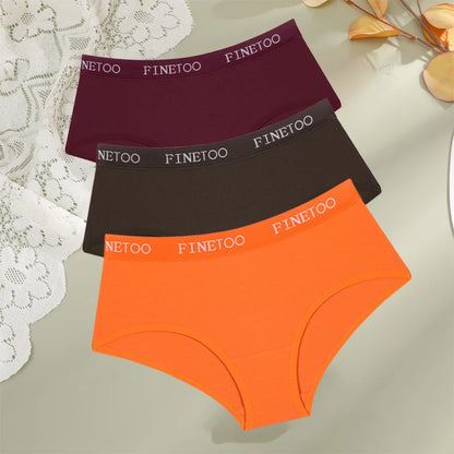Cotton Letter Belt Womens Briefs - Sexy Low Waist Comfortable Panties 3 Pcs - ZOOMNSTORE
