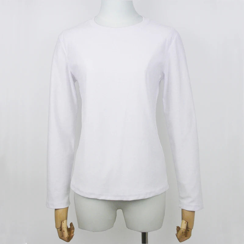 Cotton Long Sleeve Tops – Women's Casual Tees | Soft Breathable Fabric, O-Neck Style Shirt - ZOOMNSTORE