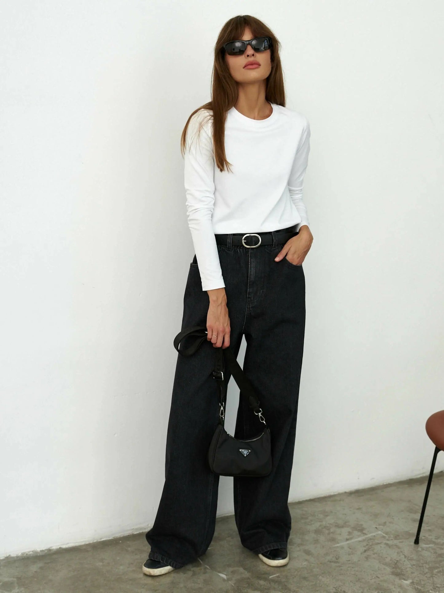 Cotton Loose T Shirt - Women's Casual Tops | Oversized Long Sleeve Basic Solid Shirt - ZOOMNSTORE