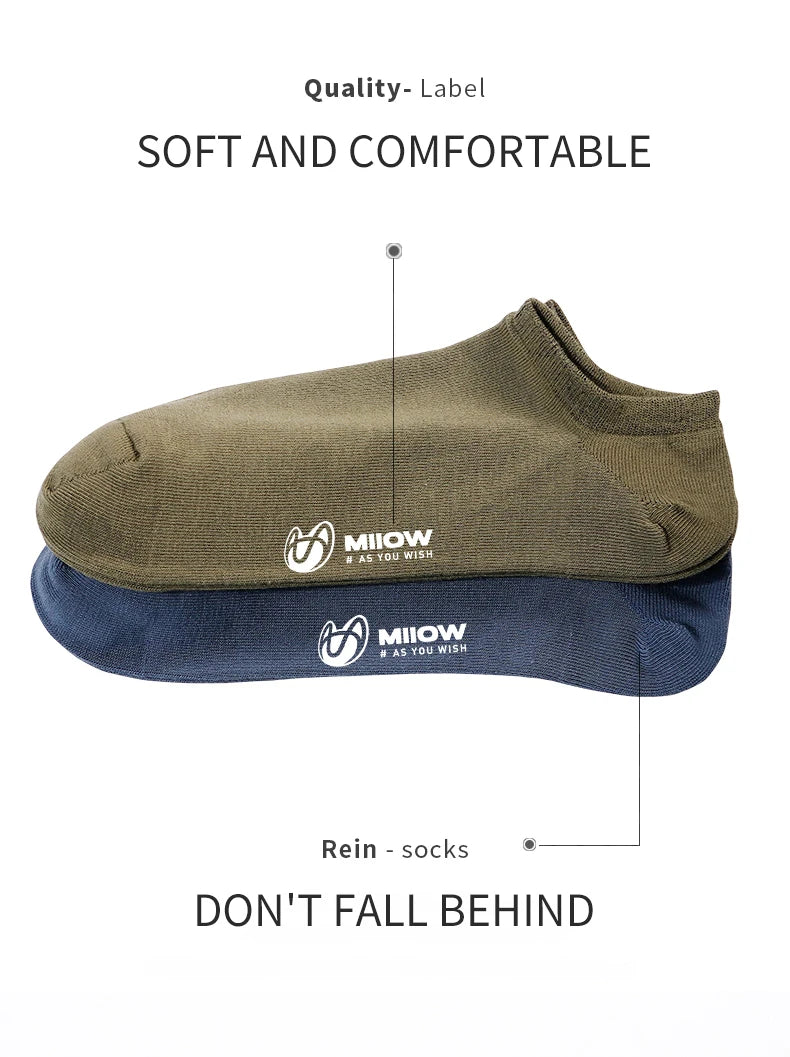 Cotton Men Socks - 5 Pairs Breathable Low Cut Ankle Socks Set for Summer Comfort - ZOOMNSTORE