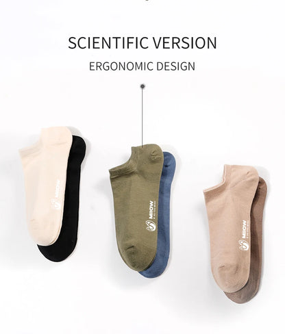 Cotton Men Socks - 5 Pairs Breathable Low Cut Ankle Socks Set for Summer Comfort - ZOOMNSTORE