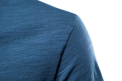 Cotton Men T-Shirt - V-Neck Slim Fit Tee | Breathable Lightweight Summer Top - ZOOMNSTORE