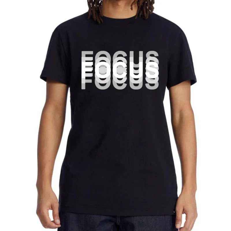 Mens Oversized Cotton T-Shirt - Casual Funny Focus Print Top - ZOOMNSTORE