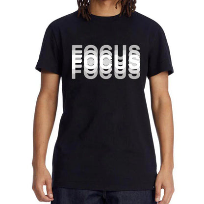 Mens Oversized Cotton T-Shirt - Casual Funny Focus Print Top - ZOOMNSTORE