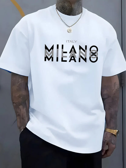 Cotton Men's T-Shirt - Plus Size Loose Fit Summer Shirt | Breathable Round Neck Tee - ZOOMNSTORE