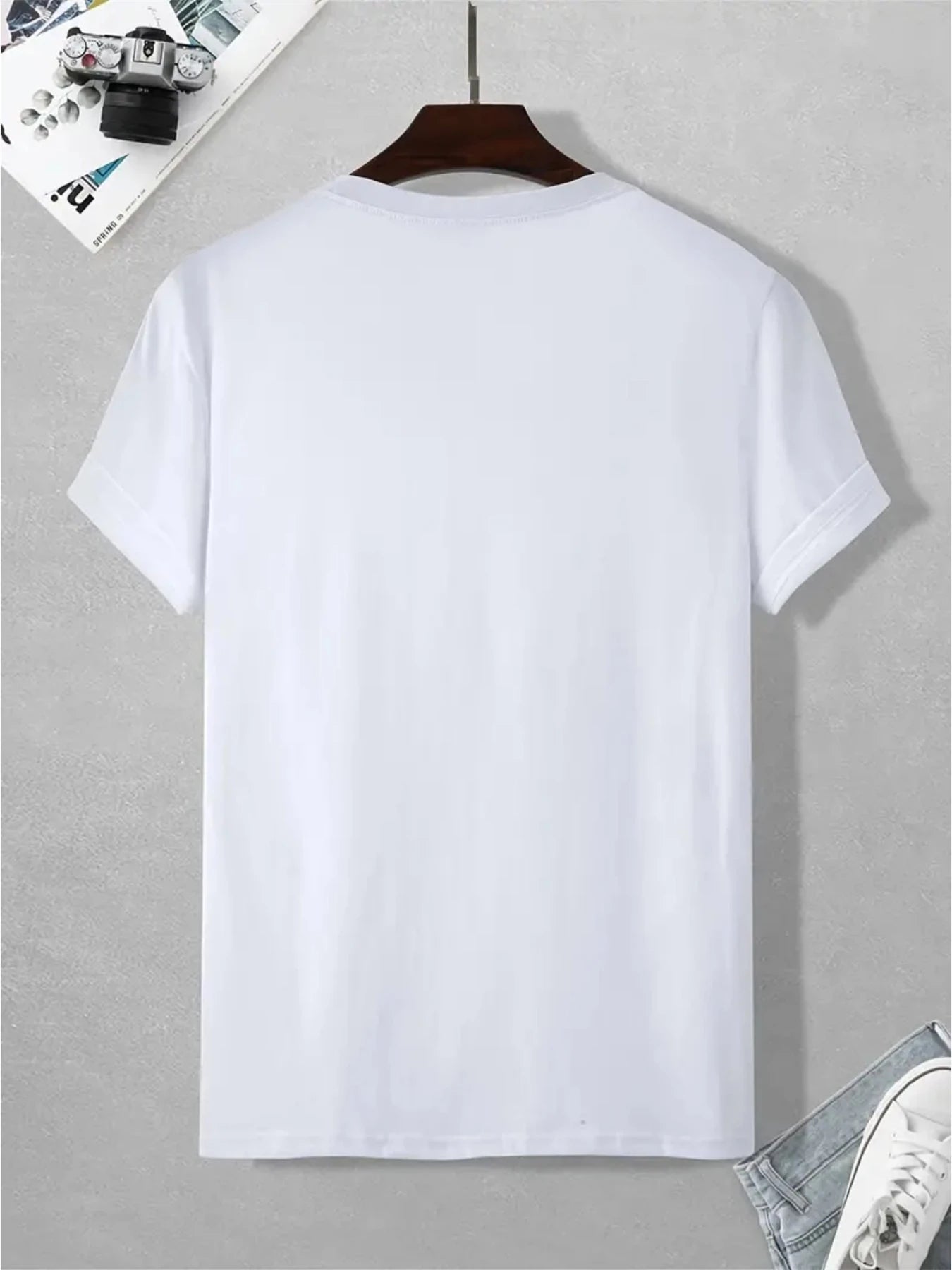 Cotton Men's T-Shirt - Plus Size Loose Fit Summer Shirt | Breathable Round Neck Tee - ZOOMNSTORE