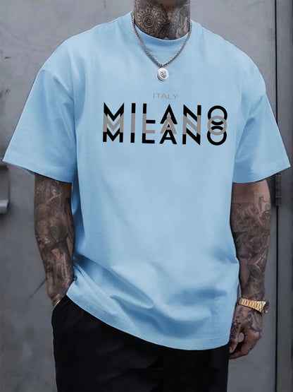 Cotton Men's T-Shirt - Plus Size Loose Fit Summer Shirt | Breathable Round Neck Tee - ZOOMNSTORE