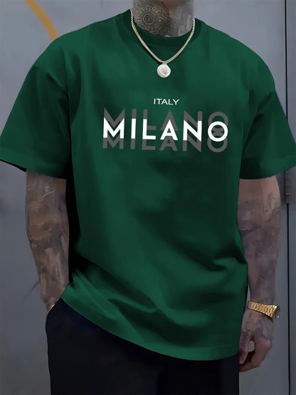 Cotton Men's T-Shirt - Plus Size Loose Fit Summer Shirt | Breathable Round Neck Tee - ZOOMNSTORE