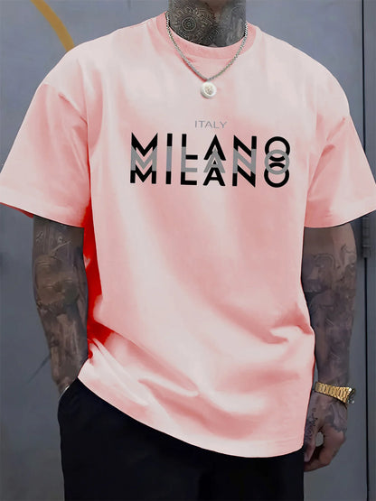 Cotton Men's T-Shirt - Plus Size Loose Fit Summer Shirt | Breathable Round Neck Tee - ZOOMNSTORE