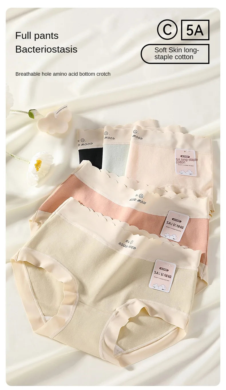 Cotton Mid-Rise Panties - Women's Antibacterial Breathable Cotton Briefs Set - ZOOMNSTORE
