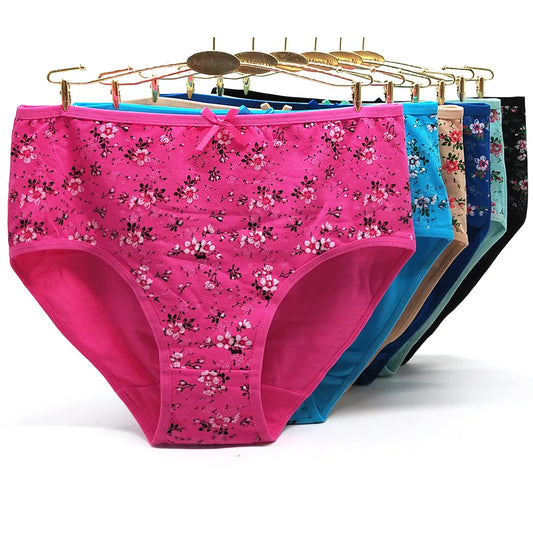 Cotton Mid Rise Womens Briefs - Soft Sexy Plus Size Panties 3 Pcs - ZOOMNSTORE
