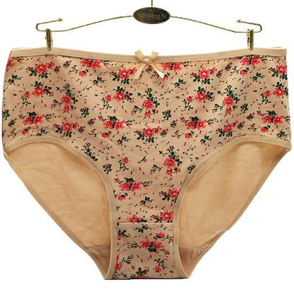 Cotton Mid Rise Womens Briefs - Soft Sexy Plus Size Panties 3 Pcs - ZOOMNSTORE