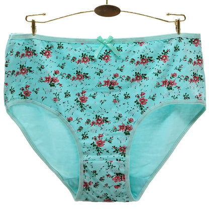 Cotton Mid Rise Womens Briefs - Soft Sexy Plus Size Panties 3 Pcs - ZOOMNSTORE