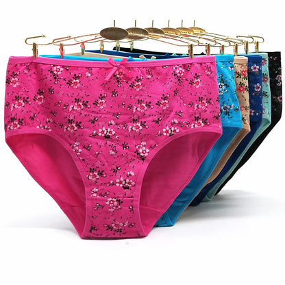 Cotton Mid Rise Womens Briefs - Soft Sexy Plus Size Panties 3 Pcs - ZOOMNSTORE