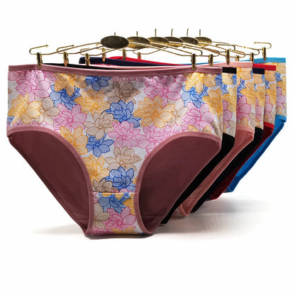 Cotton Mid Rise Womens Briefs - Soft Sexy Plus Size Panties 3 Pcs - ZOOMNSTORE