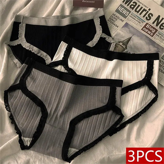 Cotton Mid-Waist Panties Set - Breathable Womens Underwear Briefs - ZOOMNSTORE
