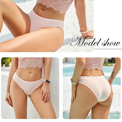 Cotton Panties Women - 3PCS Set Low Rise Briefs | Comfortable Breathable Underwear - ZOOMNSTORE