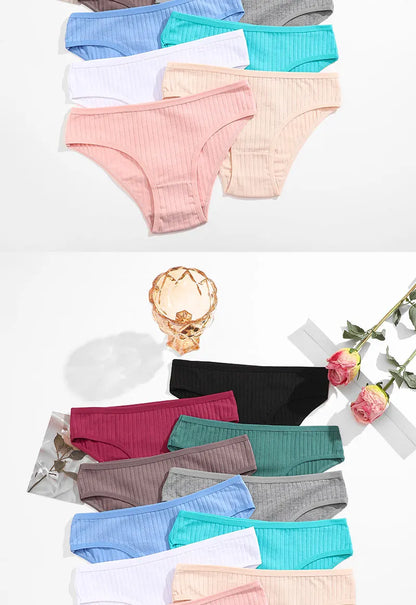 Cotton Panties Women - 3PCS Set Low Rise Briefs | Comfortable Breathable Underwear - ZOOMNSTORE