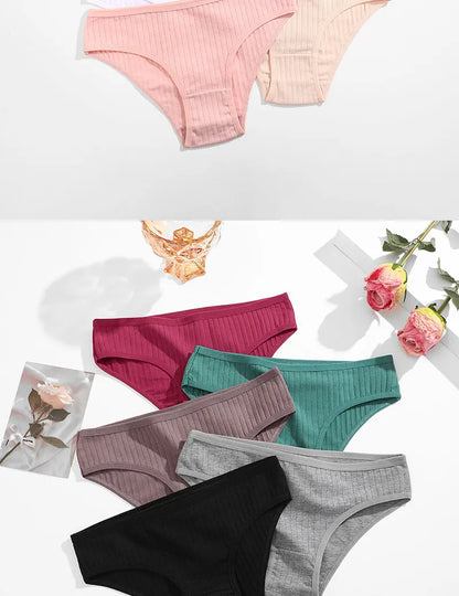 Cotton Panties Women - 3PCS Set Low Rise Briefs | Comfortable Breathable Underwear - ZOOMNSTORE