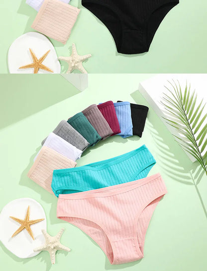 Cotton Panties Women - 3PCS Set Low Rise Briefs | Comfortable Breathable Underwear - ZOOMNSTORE