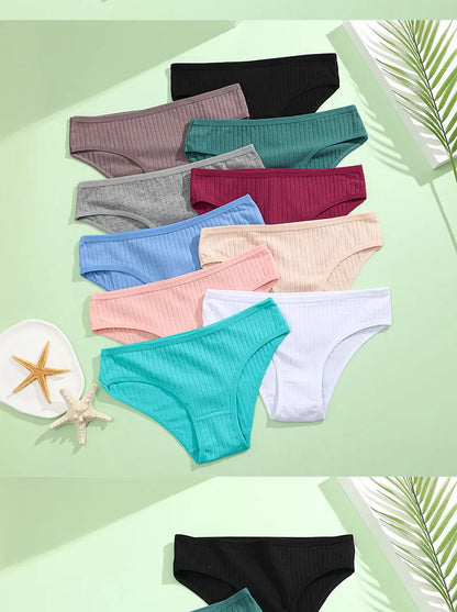 Cotton Panties Women - 3PCS Set Low Rise Briefs | Comfortable Breathable Underwear - ZOOMNSTORE