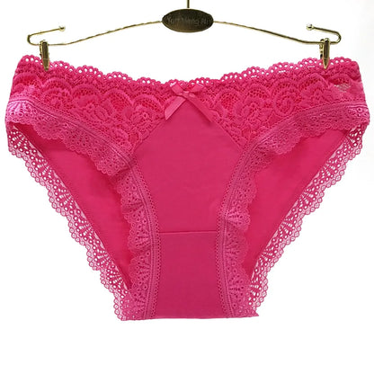 Cotton Panties Women - Low Waist Lace Briefs 12 Pcs Set | Comfortable Cotton Spandex Blend - ZOOMNSTORE