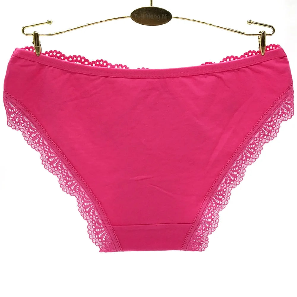 Cotton Panties Women - Low Waist Lace Briefs 12 Pcs Set | Comfortable Cotton Spandex Blend - ZOOMNSTORE