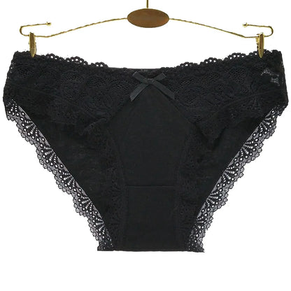 Cotton Panties Women - Low Waist Lace Briefs 12 Pcs Set | Comfortable Cotton Spandex Blend - ZOOMNSTORE