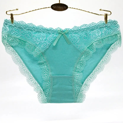 Cotton Panties Women - Low Waist Lace Briefs 12 Pcs Set | Comfortable Cotton Spandex Blend - ZOOMNSTORE