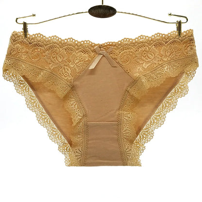 Cotton Panties Women - Low Waist Lace Briefs 12 Pcs Set | Comfortable Cotton Spandex Blend - ZOOMNSTORE