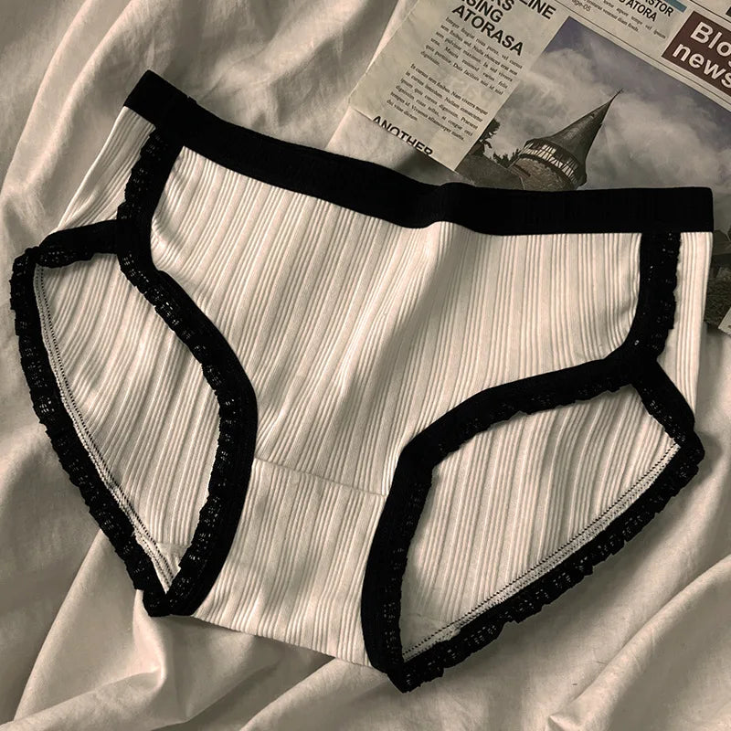 Cotton Mid-Waist Panties Set - Breathable Womens Underwear Briefs - ZOOMNSTORE