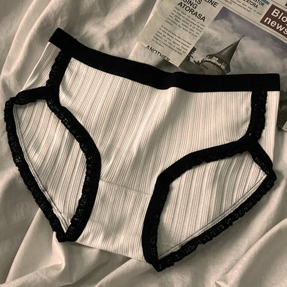 Cotton Mid-Waist Panties Set - Breathable Womens Underwear Briefs - ZOOMNSTORE