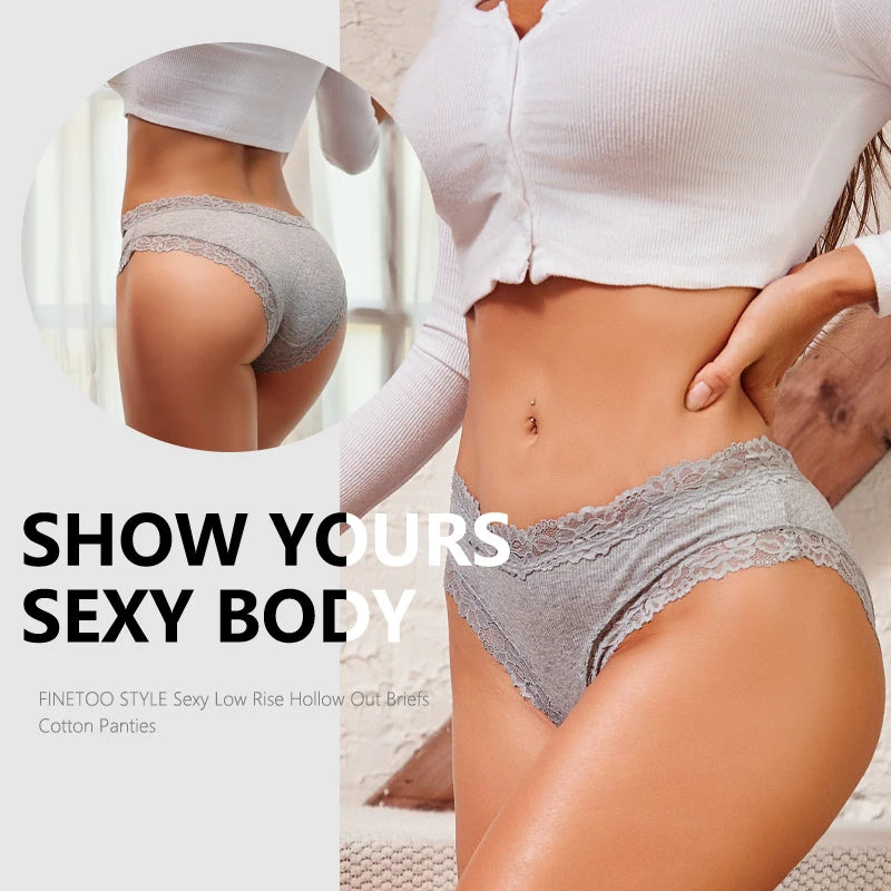 Seamless Cotton Panties - 7PCS Ribbed Low Waist Comfortable Underwear - ZOOMNSTORE