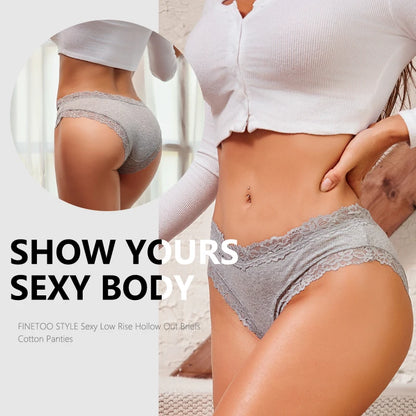 Seamless Cotton Panties - 7PCS Ribbed Low Waist Comfortable Underwear - ZOOMNSTORE