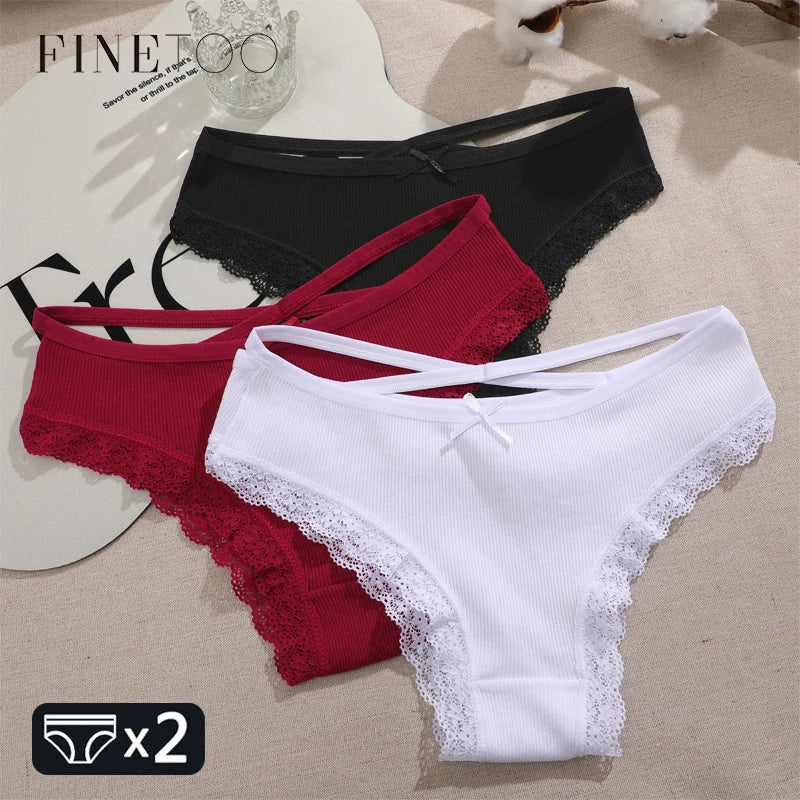 Cotton Panties Women - Sexy Lace Brazilian Briefs Low Waist Breathable Underwear - ZOOMNSTORE
