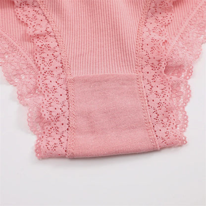 Cotton Panties Women - Sexy Lace Brazilian Briefs Low Waist Breathable Underwear - ZOOMNSTORE