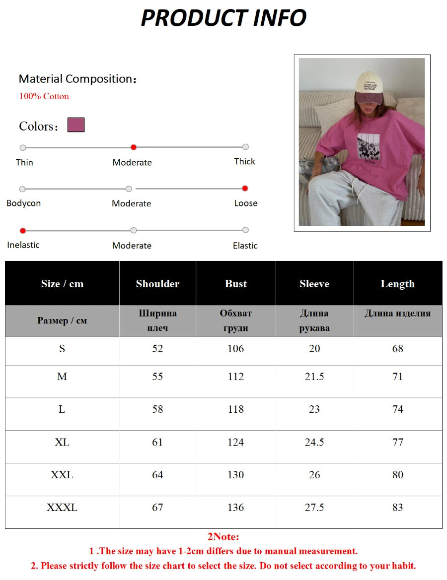 Retro Printed Cotton T-Shirt - Vintage Hip Hop Loose Tee - ZOOMNSTORE