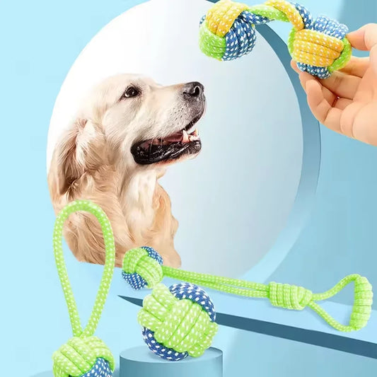 Pet Rope Toy Set - 4PCS Bite-Resistant Cotton Ball for Dogs and Cats - ZOOMNSTORE