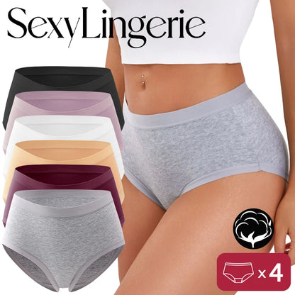 Cotton Seamless Panties - High Waist Briefs With Elastic Waistband | Breathable Women Underwear - ZOOMNSTORE