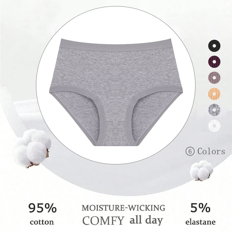 Cotton Seamless Panties - High Waist Briefs With Elastic Waistband | Breathable Women Underwear - ZOOMNSTORE