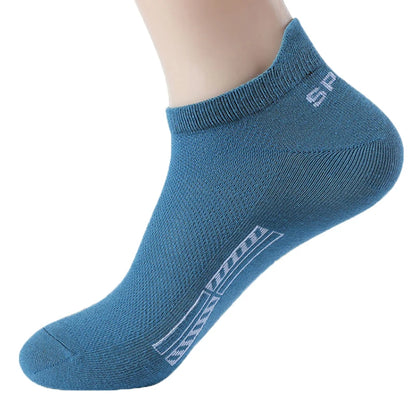 Mens Cotton Ankle Socks - 5 Pairs Breathable Low-Cut Sports Socks - ZOOMNSTORE