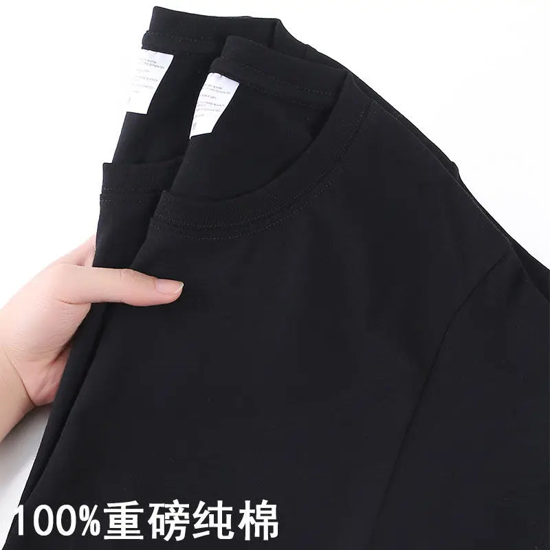 Unisex 100 Cotton Summer T-shirt - Solid Color O Neck Short Sleeve M-4XL - ZOOMNSTORE