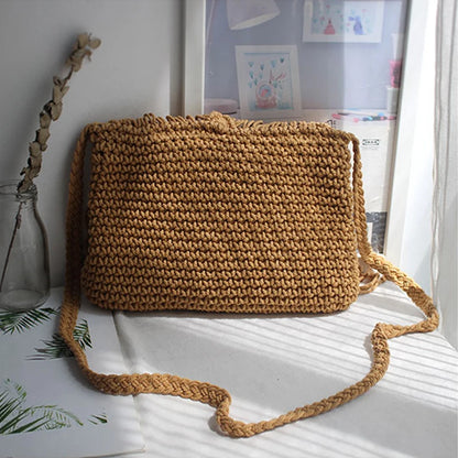 Handmade Cotton Crossbody Bag - Vintage Tassel Shoulder Messenger for Women Summer Beach Handbag 2023 - ZOOMNSTORE