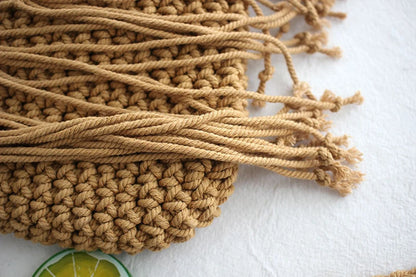 Handmade Cotton Crossbody Bag - Vintage Tassel Shoulder Messenger for Women Summer Beach Handbag 2023 - ZOOMNSTORE