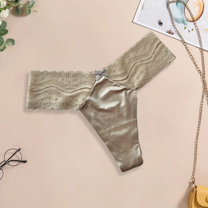 Cotton Triangle Panties - Women's Breathable Lace Mesh Low Waist Underwear - ZOOMNSTORE