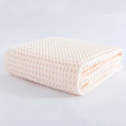 2/4 Pcs 100% Cotton Bath Towel Set for Adult Children High Quality Waffle Towel Soft Highly Absorbent Home Bathroom Washcloth - ZOOMNSTORE
